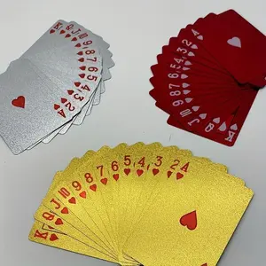 55 Plastic PVC Poker Cards Waterproof Foldable Creative Thick Durable Cool Paper Playing Cards Party Card Game for Texas Hold'em Party FunGift