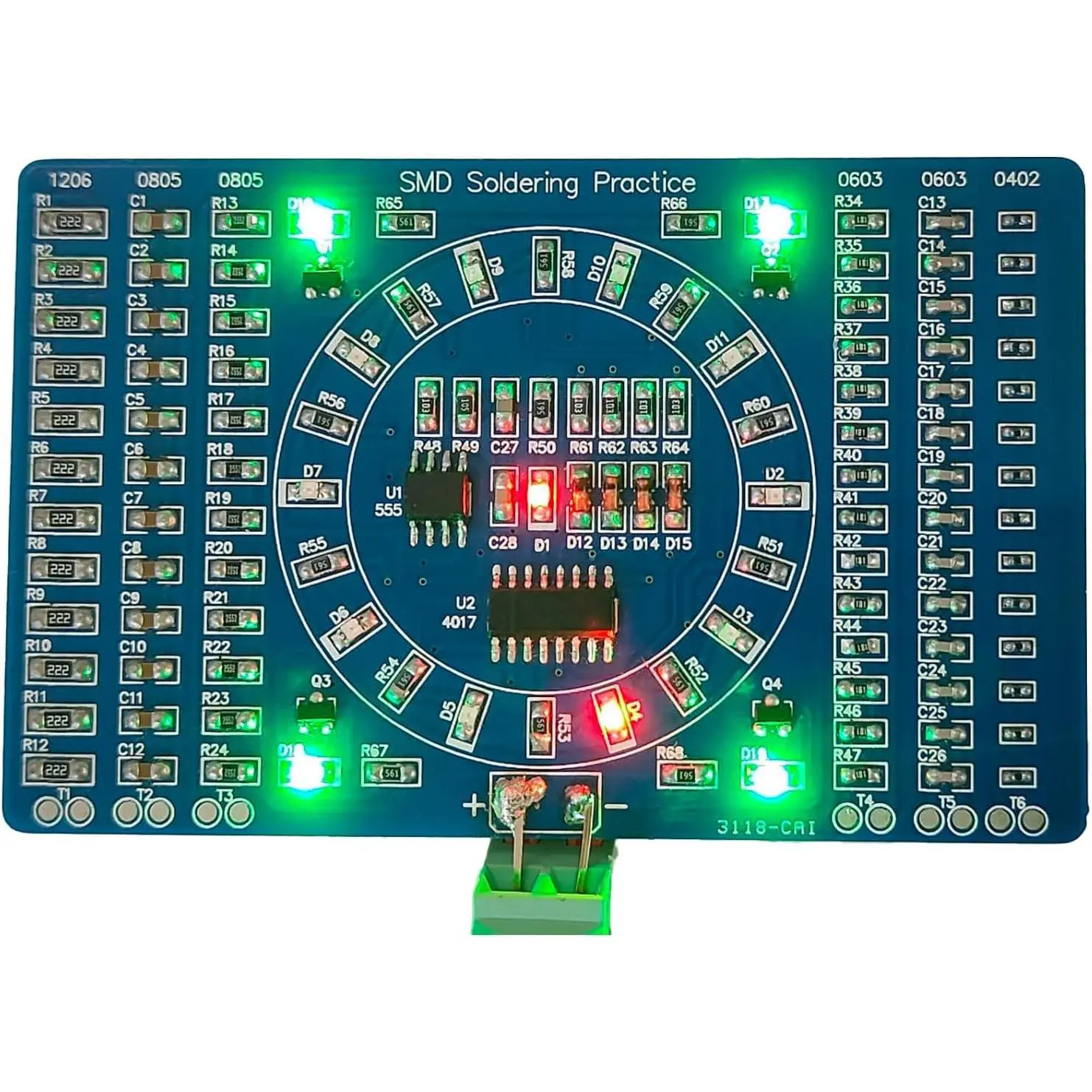 Soldering Practice DIY Kit, SMD SMT Welding Practice Soldering Skill  Board EK7026