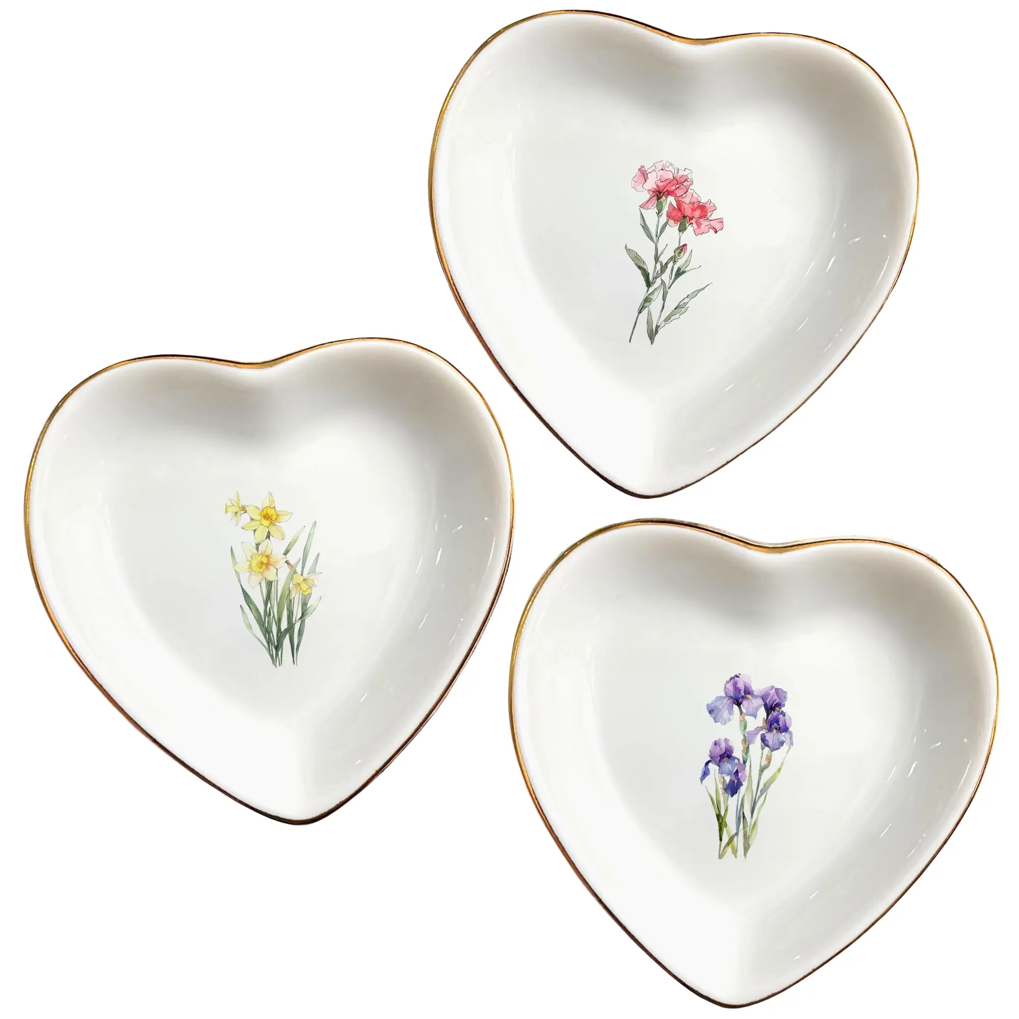 Personalized Birth Month Flower Ring Dish, Unique Flower Trinket Tray for Friend Birthday, Custom Bestie Gift, Mom Flower Jewelry Tray