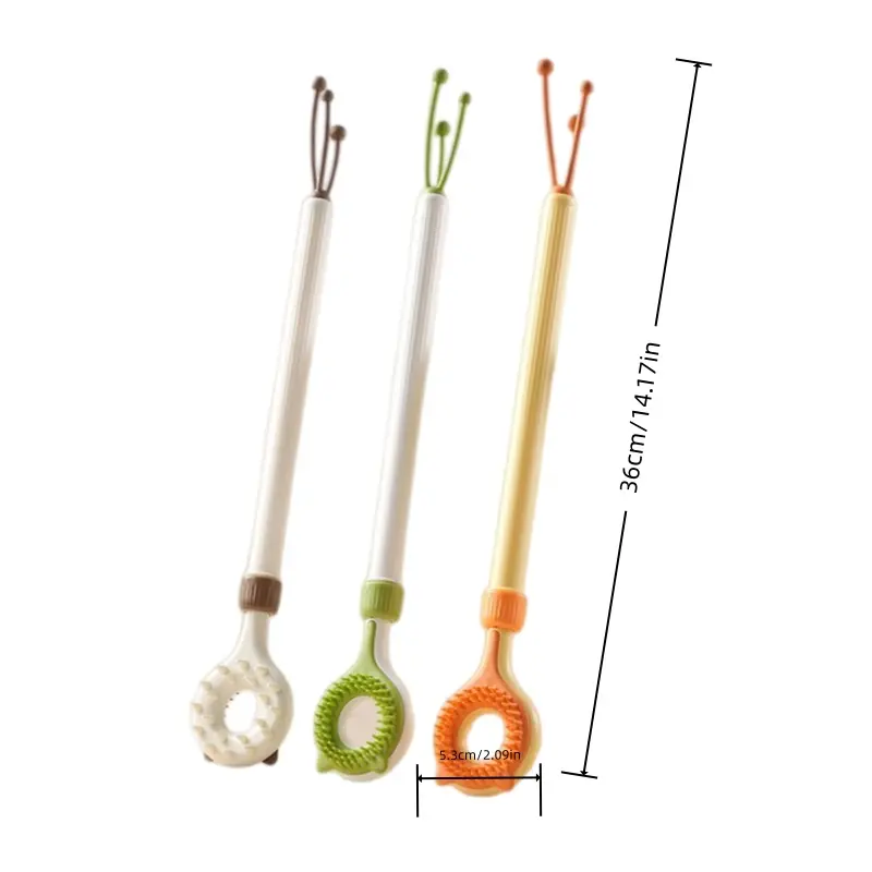 2-in-1 Retractable Cat Massager & Extendable Dual-Sided Pet Scratcher & Cat Toy Stick | Relaxing Face & Body Grooming Massager for Cats
