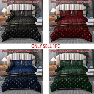 Luxurious Quilt Set (1 Quilt + 2 Pillowcases), U-Shaped Stitching, Breathable Soft Cotton, All-Season Use