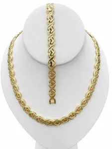 Neyla Gargantilla & Pulsera XO Set - 18" Necklace & 8" Bracelet with XOXO Design - Elegant & Playful Accessory for Matching Outfits