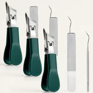 Beveled Nail Clippers Set - Wide Jaw Opening, Anti-Splash Slanted Clippers for Thick & Ingrown Toenails, Long-Handle Professional Boxed Nail Tool for Men & Women