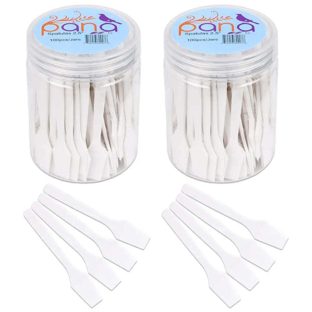 2.5 in Disposable Plastic Spatulas, 200-Pcs Multi-Pack White Specialty Kitchen Utensils - Skin Care Facial Cream Mask Tools