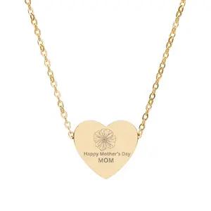 Engraved Heart Necklace | Personalized Engraving, Rose Gold or Gold