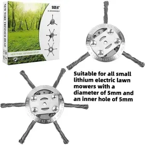 Universal Steel Wire Trimmer Head Lawn Mower Replacement for Lithium Battery Hole Diameter 5mm, Weed Brush Mower Attachment
