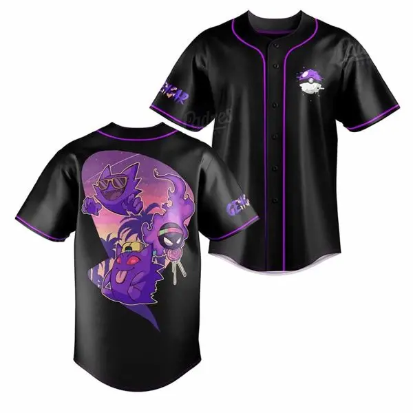 Ghost Pokemon Gengar Baseball Jersey Outfit