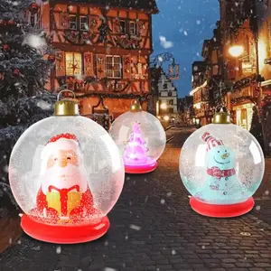 1pc LED Inflatable Christmas Globe Decoration - Remote Controlled, Battery Powered, Non-Rechargeable, ≤36V, Festive Holiday Decor for Home & Office
