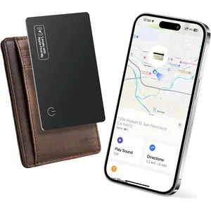 Wallet tracker card airtag ios only work with apple find my bluetooth tracker smart card wallet finder 008in slim ip68 waterproof item locator for luggage tags passports purse