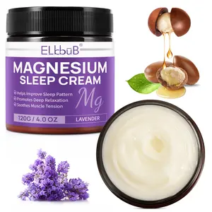 Elbbub Lavender Magnesium Sleep Cream 120g, All-Natural Ingredients, Long-Lasting Relaxation Soothing, Muscle Relief, Suitable for All Skin Types, Daily Moisturizing Cream