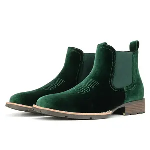 Coarse Heeled Chelsea Boots For Daily Business Parties, Men's Formal Shoes