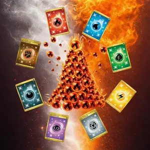 Collectible Fish’s FLAMING Black Bolt White Flare Stacking Energy Break [RED VICTINI = ENERGY STACK]   (72 PACKS)