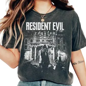 Vintage Resident Evil Requiem shirt, Leon S Kennedy,Video Gamer shirt, Cotton unisex Tshirt, Y2K shirt