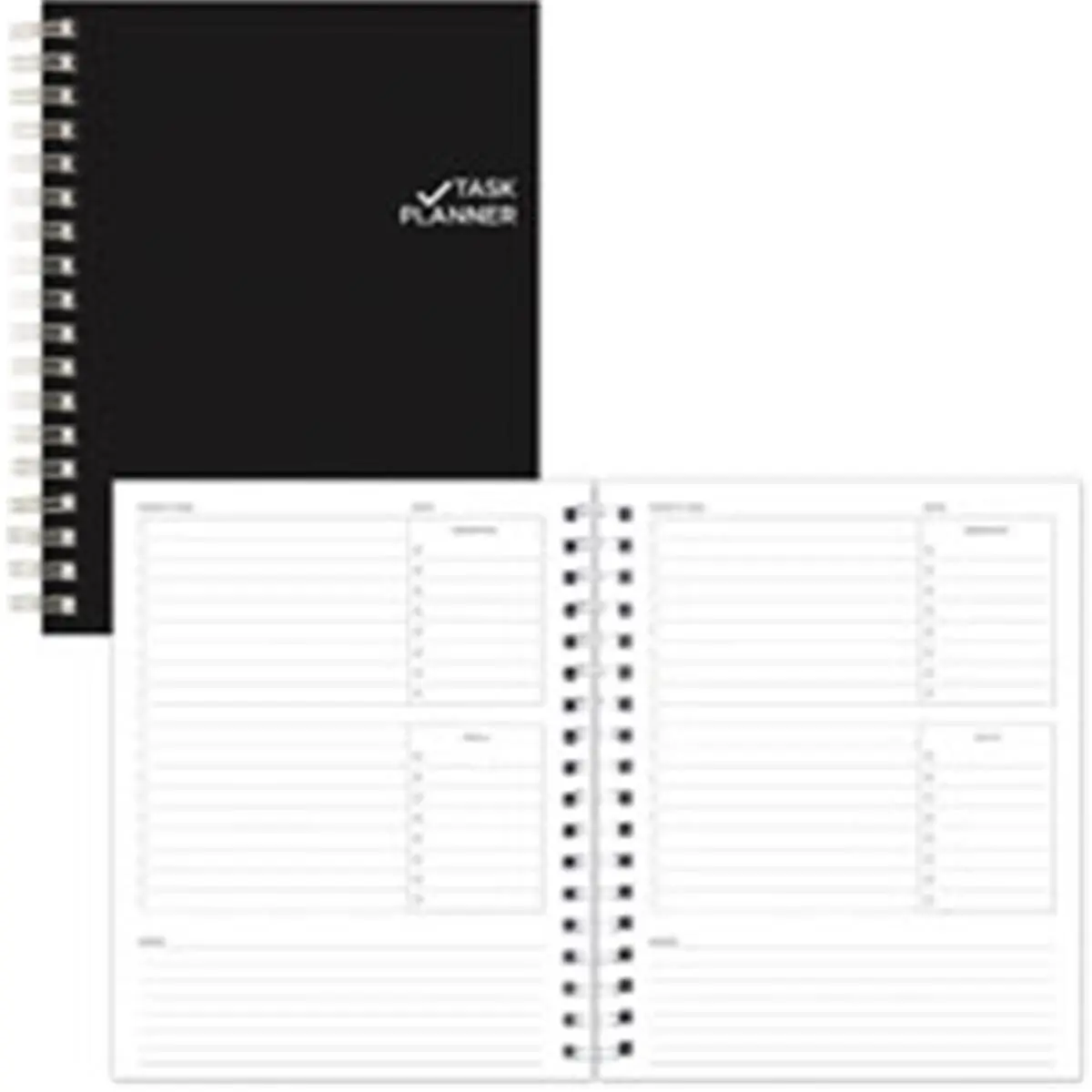 Rediform Undated Office Planner Notebook - Black, 270 Microperforated Pages, FSC Certified, Easy Sheet Removal, Call Tracking, 19 Unfilled Boxes, Versatile Calendar Planner & Appointment Book