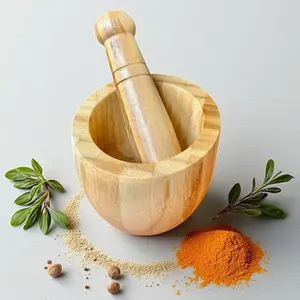 Bamboo Mortar & Pestle