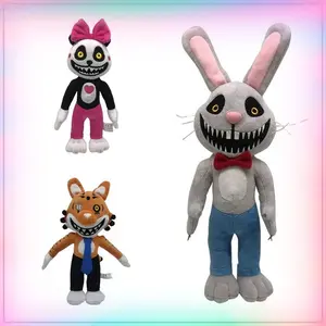 Horror Game Bunny Tiger Panda Plush Toy Set, 3pcs Spooky Stuffed Animals, Soft Scary Plushies for Fans, Kids & Collectors