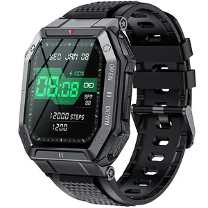 Smart Watch 1.85 Inch Full Touch Screen 5ATM Waterproof Outdoor Smartwatch with Multi-Sport Modes Customizable Dials Wearable Devices with Music Playback Remote Shutter