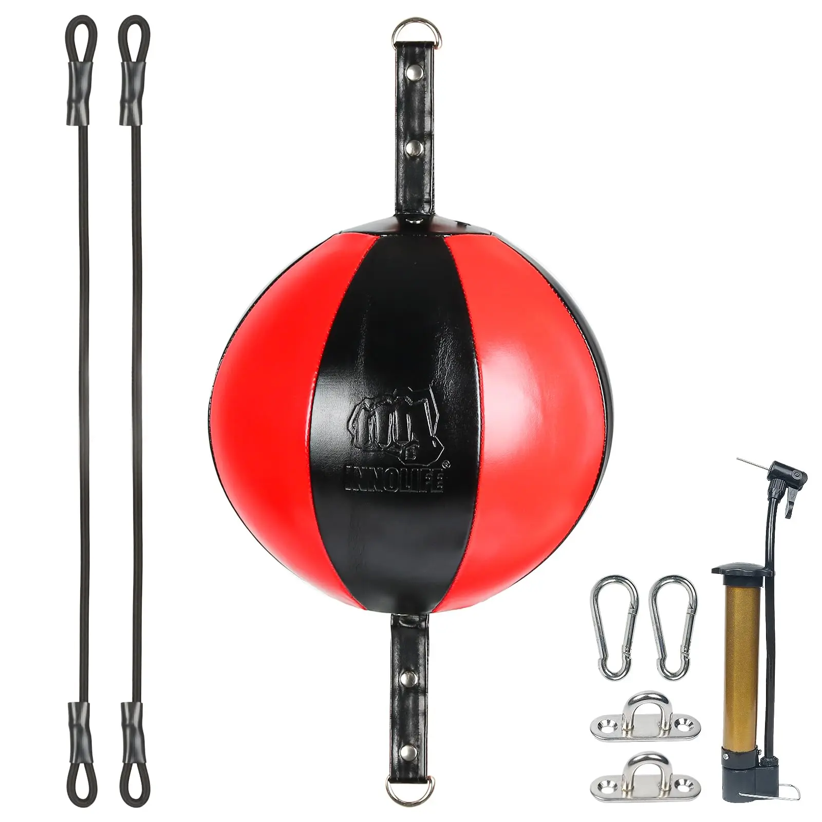 Double End Punching Ball Striking Bag Kit  Speed Reflex With Bungee Cords For Reaction Agility And Hand Eye Coordination