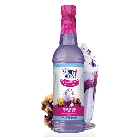Jordan’s Skinny Mixes Sugar Free Blueberry Cobbler Coffee Syrup, 0 Calories, Great For Coffee, Cold Brew, Lattes, Protein Coffee, Yogurt & More! 25.4 fl oz