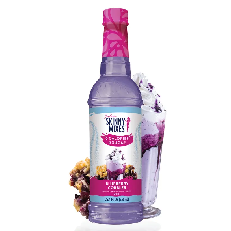 Jordan’s Skinny Mixes Sugar Free Blueberry Cobbler Coffee Syrup, 0 Calories, Great For Coffee, Cold Brew, Lattes, Protein Coffee, Yogurt & More! 25.4 fl oz
