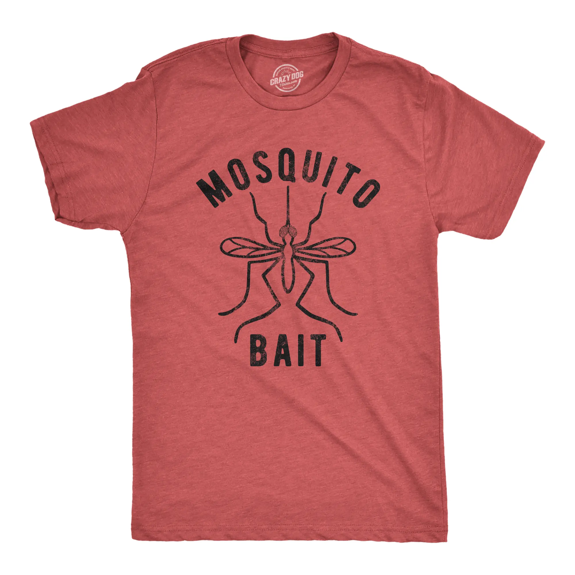 Mens Mosquito Bait T Shirt Funny Camping Campfire Outdoors Bug Bite Graphic Novelty Tee Mens Funny T Shirts Cool Vintage Fashion T-Shirt Gift Classic Menswear Funny Camping Short Sleeve Novelty Tees for Guys Red