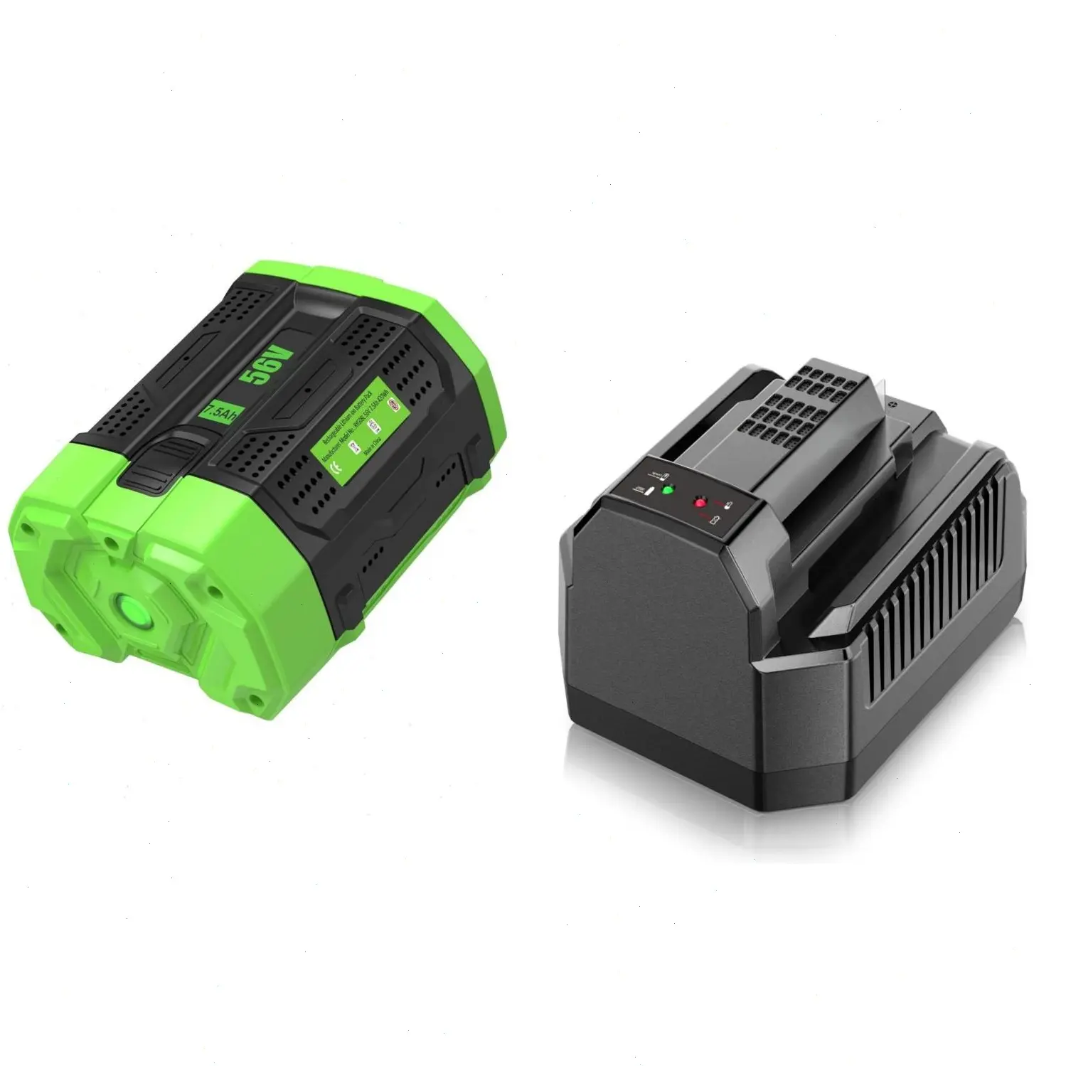 56V 7.5Ah Lithium Replacement for EGO 56V Battery with Charger Compatible with BA2800 Cordless Power Tool, Batteries, Cells