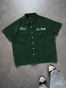 Men's New Casual Comfy Collared Shirt, Summer Fitted Woven Fabric, Moderate Thickness, Plain Pattern, No Border Print, Non Sensitive Goods, Style Casual