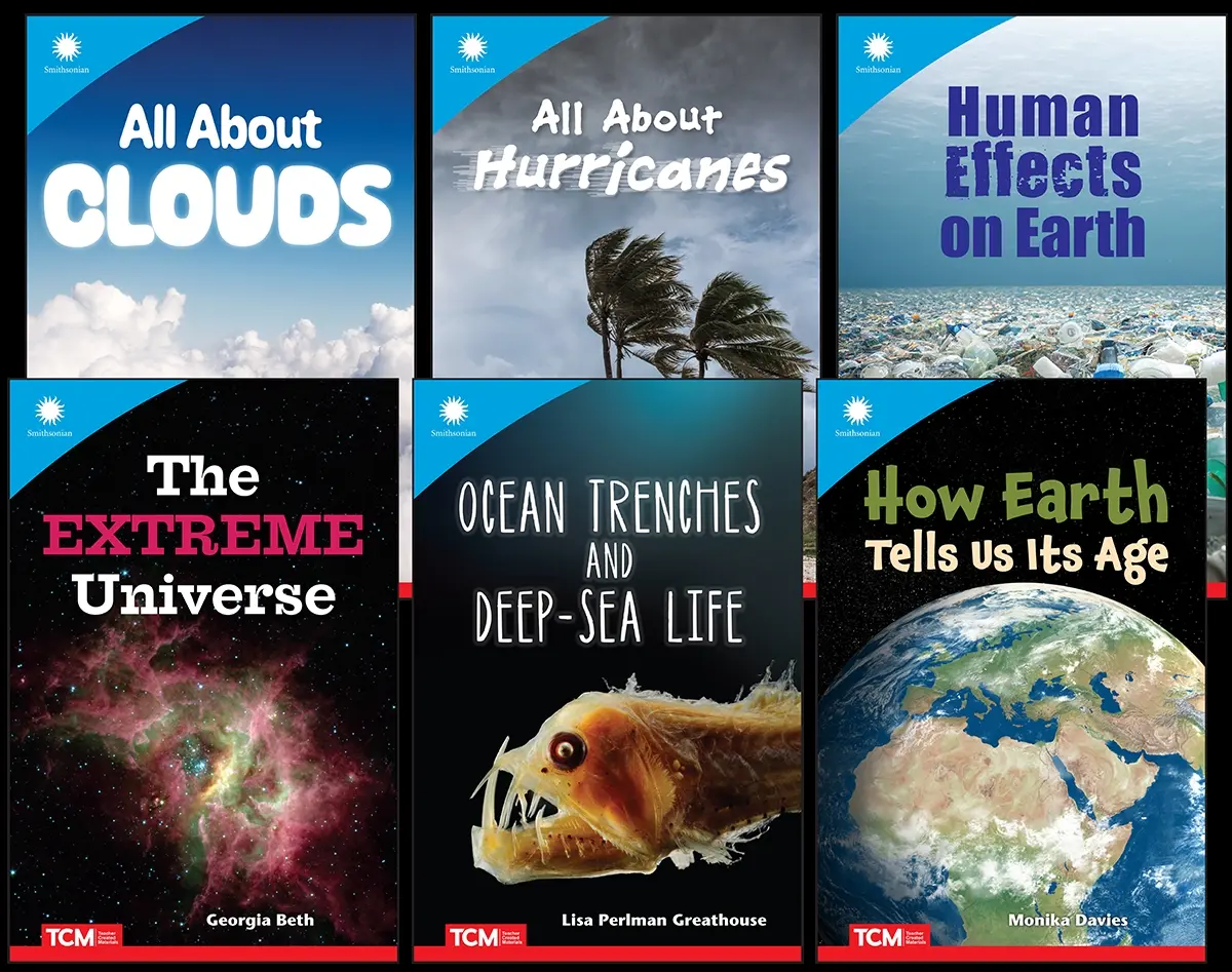 Teacher Created Materials 156523 Smithsonian STEAM Earth & Space Self-Guided Textbooks, Middle School 6-Book Set for Grades 6-12
