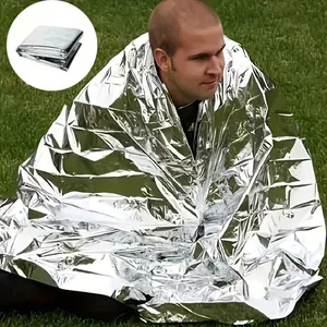 Outdoor Survival Insulation Blanket, 130x210cm/160x210cm, Silver Color Sun Protection, Portable Emergency Blanket, 1/5/10 Pieces, Emergency Gear