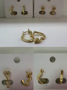 Gold Heart Huggie Hoop Earrings Seg