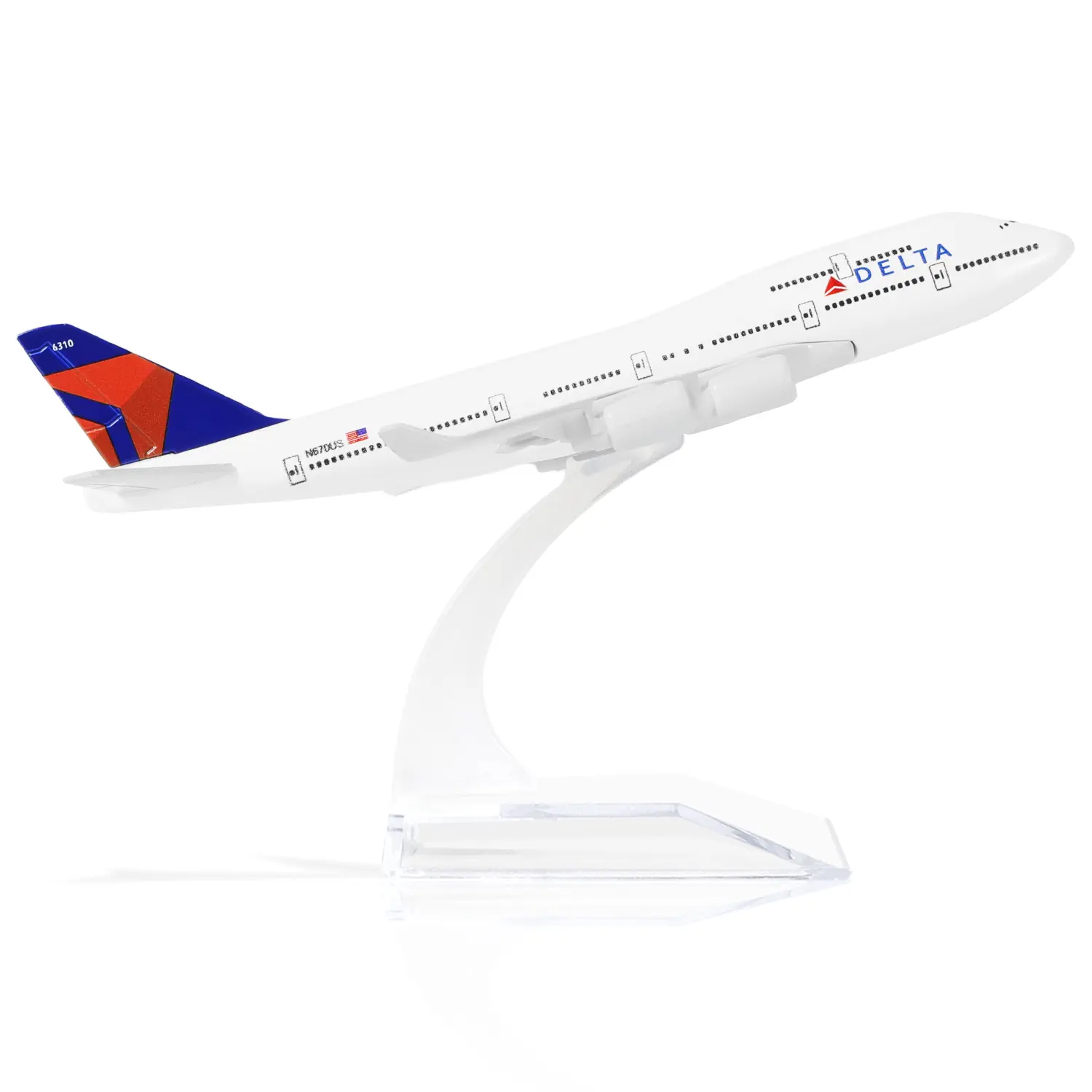 1/400 Scale Diecast Metal Boeing 747 Airplane Model Kit (5.9l x 5.7w x 3.7h in), Bright Aviation Collectible with Stand for Aviation Enthusiasts, Desktop Display Decor, Gift (Toys & Hobbies Building Toy)
