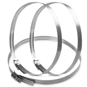 stainless steel adjustable hose clamps (141-165 mm ) ,Fuel line clamps for plumbing automotive and mechanical applications Hose Clamps, pack of 3