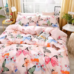 Feelyou 3D Butterfly Print Duvet Cover Set - Soft Microfiber Polyester, Cute Animal-Themed, Filler-Free All-Season Bedding Set for Home Bedroom Decoration