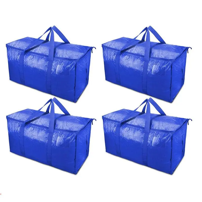 Large Capacity Storage Bag with Handle, Multipurpose Storage Bag, 1/2/4 Counts Portable Foldable Zipper Storage Bag, Space Saving Storage Organizer for Home & Outdoor, Travel Storage, Space Saver Bags