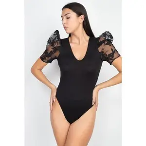 Women Bodysuit lace sleeves