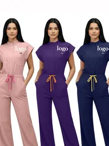 Scrub Clothing for Women Anti Wrinkle Nursing Scrub Doctor Nurse Work Clothes Jumpsuit Printing Embroidering Logos