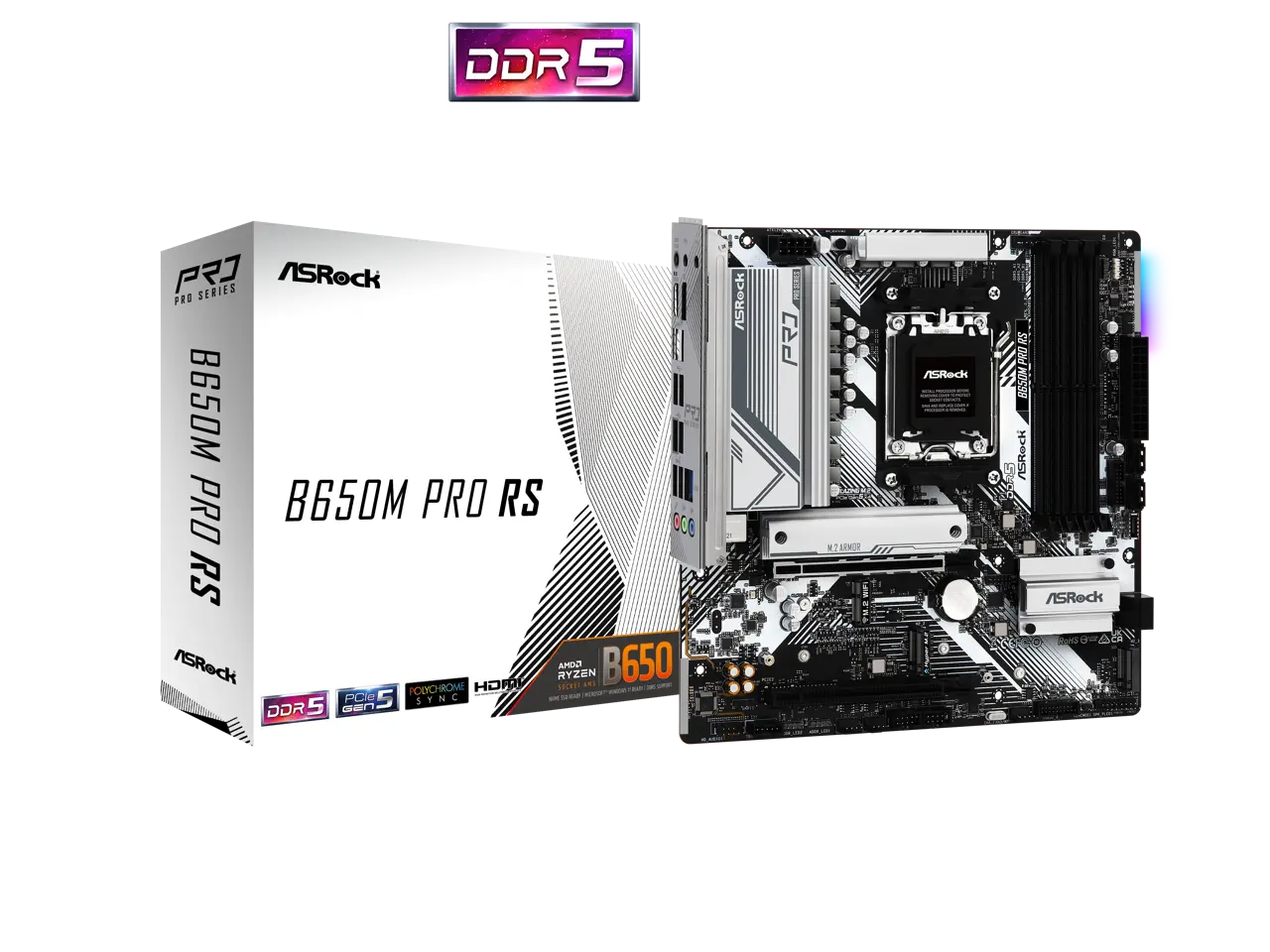 ASRock B650M PRO RS AM5 AMD B650 Micro ATX Motherboard ASRock B650M PRO RS AM5 AMD B650 Micro ATX Motherboard