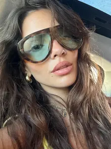 Vintage Oversized Fashion Glasses, Unisex Retro Style Eyewear, Perfect for Couples Outdoor Activities, Casual Daily Wear, Stylish Glasses