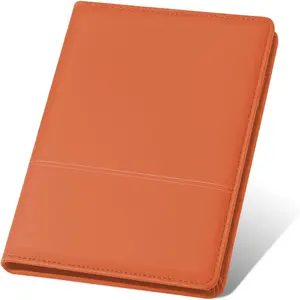 Classic Padfolio/Junior Portfolio Folder Case, Business A5 Binder Organizer Notepad for Men Women, 5 x 8 Writing Pad Included, Orange
