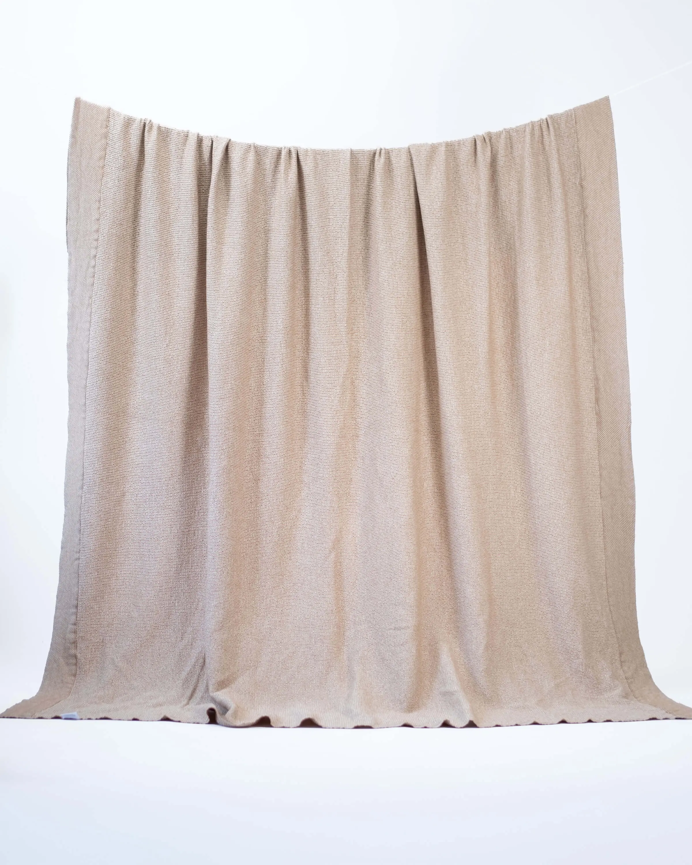 The Micro Waffle Wool Blanket in Camel
