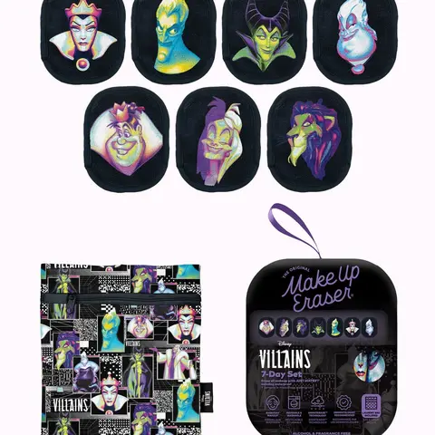 Disney 7-Day Sets - Erase Makeup with JUST WATER, Reusable & Machine Washable Makeup Remover