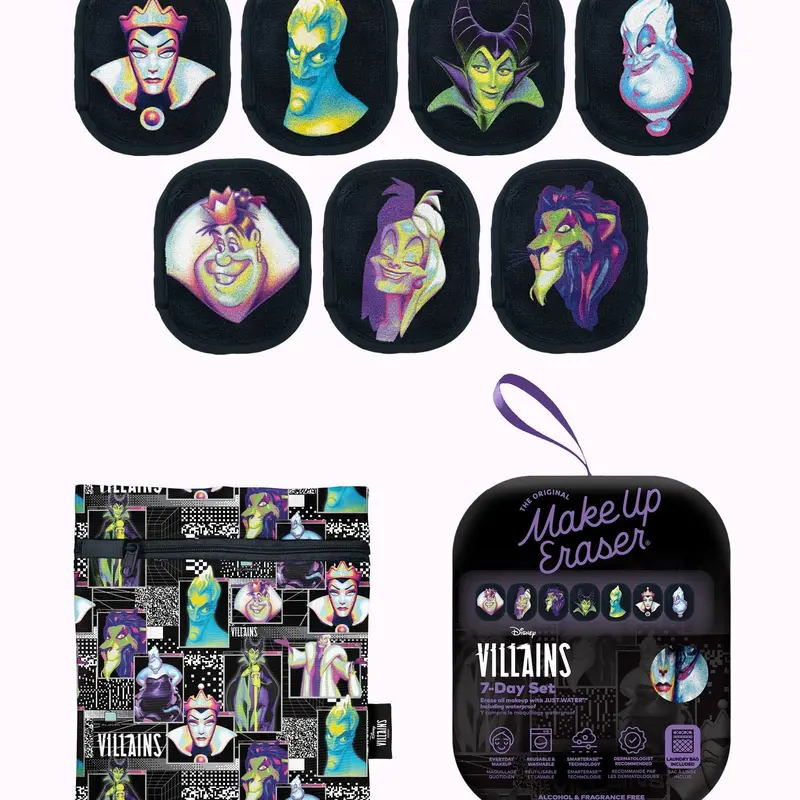Disney 7-Day Sets - Erase Makeup with JUST WATER, Reusable & Machine Washable Makeup Remover
