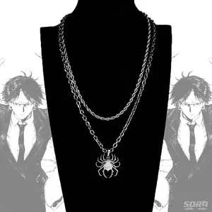 SORA Troupe 22in Stainless Steel Necklace - Modern Simple Design with Spider Pendant for Versatile Outfits