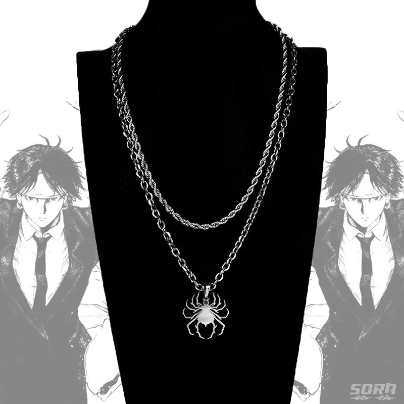 SORA Troupe 22in Stainless Steel Necklace - Modern Simple Design with Spider Pendant for Versatile Outfits