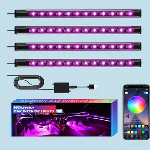 Winzwon Led Lights for Car Accessories Interior, Christmas Stocking Stuffers for Men Women Teen Girls, White Elephant Gifts for Adults, APP Control with USB Port Color Change Lights for Truck Decor
