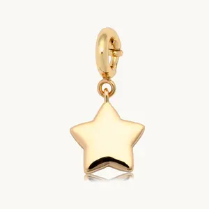 Little Words Project, Puffy Star Charm – 14K Gold-Plated Charm