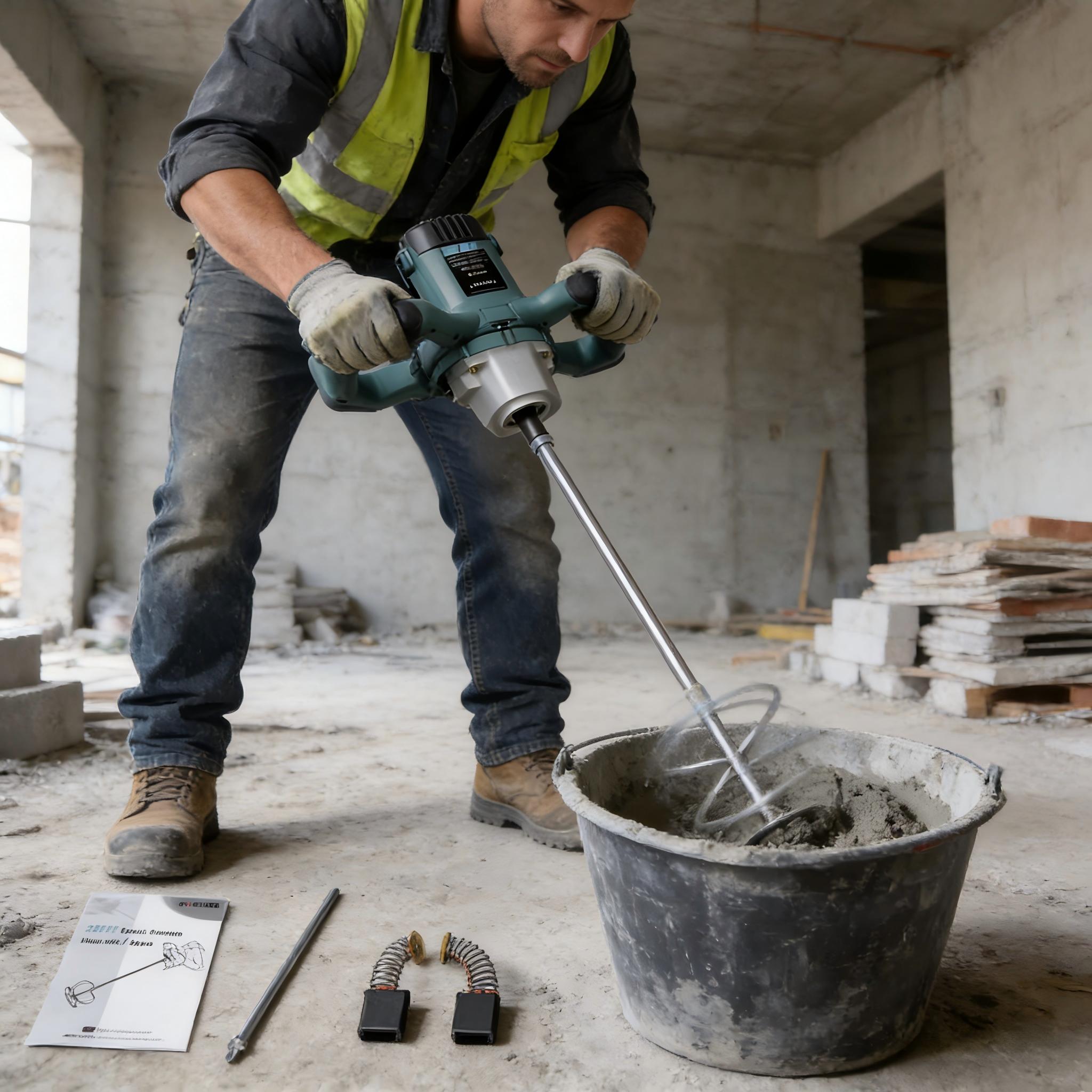 Handheld Electric Mixer, 6 Speed Settings, Paint/Plaster/Cement Concrete Mixing Device, Home Renovation Model, Meets Quality Standards