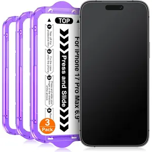 3 Pack for  17 Pro Max 6.9 inch Matte Glass Screen Protector, Auto Alignment Quick Fit Easy Installation, Anti Glare Anti Fingerprint Tempered Glass, Smooth ,Case Friendly