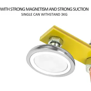 Upgrade Magnetic Welding Support Ground Clamp Tools, 2-Piece Twin Welding Magnet Head, Strong Magnetism Large Suction, Copper Tail Welder Stability Clamps