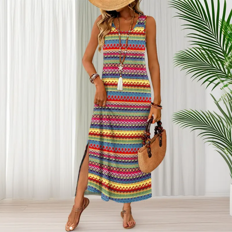 09-boho Pink Purple Stripe